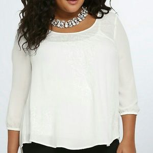 Torrid Embroidered Georgette Blouse
